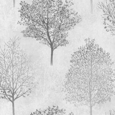 Arthouse Wonderland Trees Silhouette Shimmer Effect Design Wallpaper Mono 256701 - image 1 of 2