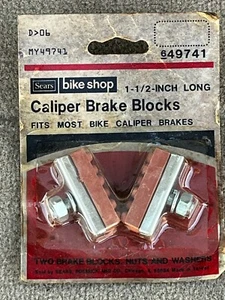 Bloques de freno de pinza Sears Bike Shop #64974 rojo de colección. 1 1/2" 2pk NOS Nuevo - Imagen 1 de 11