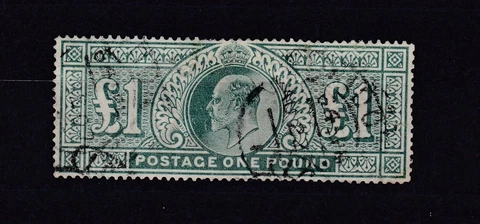 GB KEVII 1902 £1 Green SG266 Fine Used BP5196 Cover