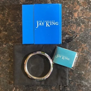 Mine Finds by Jay King Sterling Silver Gemstone Bangle Bracelet With Box - Picture 1 of 15