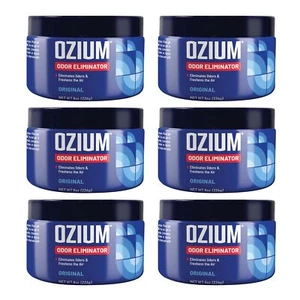OZIUM 8oz Odor Eliminating Gel Pack of 6 for Smoke and Everyday Odors - Picture 1 of 6