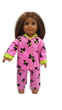 Pajamas PJs fits American Girl Dolls 18 inch Doll Clothes Scottie Dogs Pink