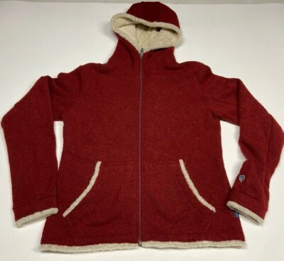 Chaqueta con Capucha Kuhl Alfpaca Polar Cremallera Completa Para Mujer Talla Mediana Roja Senderismo Foto 1 de 4