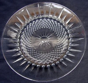 SET OF 4 ARCOROC CRIS D'ARQUES DIAMANT DIAMOND CUT GLASS SALAD PLATES 7 1/2" - Picture 1 of 2