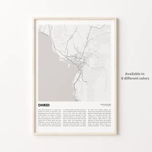 Ohrid Stadtplan Druck, Reiseposter, Wandbild - Bild 1 von 6