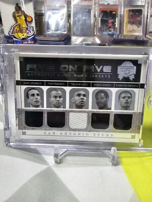 2004 Skybox Fresh Ink Five On Jerseys Duncan Parker Ginobili Horry Nowitzki /199 - Image 1 of 2