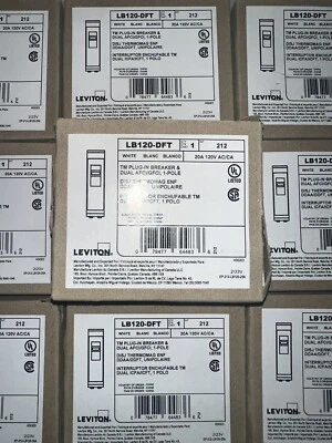 LOTE DE 10 INTERRUPTORES AUTOMÁTICOS NEUTRALES ENCHUFABLES LEVINTON 1P 20A AF/GF LB120-DFT Foto 1 de 4