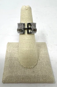 Henri Bendel HB Logo Cocktail Ring Silver - Picture 1 of 4