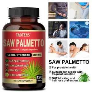 Saw Palmetto 5300mg - Premium Prostate Health Support Supplement for Men - Picture 1 of 11