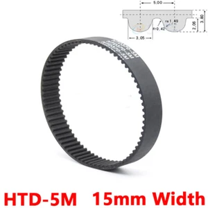 5M HTD Timing Belt 15mm Width Closed Loop Rubber Drive Belts for Pulley Printer - Picture 1 of 5