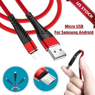 Heavy Duty Micro USB Fast Charger Charging Cable Cord For Samsung Android HTC LG - Image 1 of 4