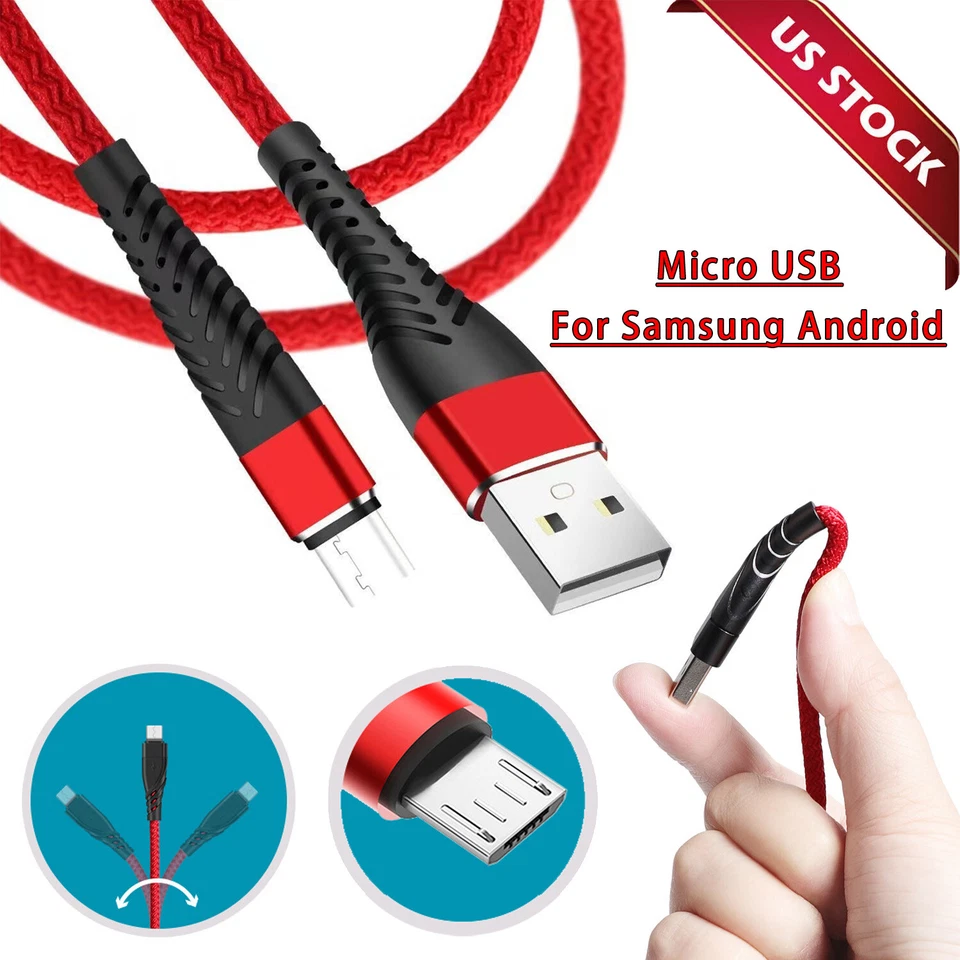 Heavy Duty Micro USB Fast Charger Charging Cable Cord For Samsung Android HTC LG - Image 1 of 4