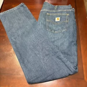 Carhartt Relaxed Fit Holter Fleece Lined Jean Medium Wash Size 38x36 - Picture 1 of 8