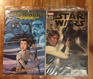 LOOTCRATE EXCLUSIVE STAR WARS #001 VARIANT COVER & STAR WARS ADVENTURES COMICS - Picture 1 of 6