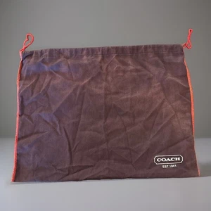 Y2K Vtg Coach Brown Dust Bag Fabric Logo For Handbag Shoes Storage 15" X 19" - Picture 1 of 7