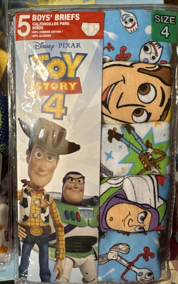 Disney Woody Buzz Dinosaurio Niño Calzoncillos Ropa Interior 5 pares/paquete Toy Story talla 4, Foto 1 de 1