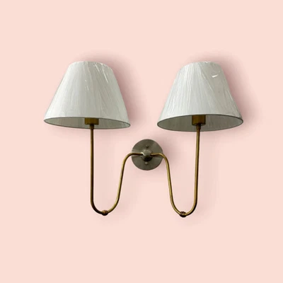 Handmade Raw Brass Double-Light Wall Sconce | Modern Wall Lamp - Image 1 of 4