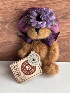 Cappello viola Boyds Bear Cassidy L. Bearsmark 2002 Hallmark esclusivo ritirato - Foto 1 di 5