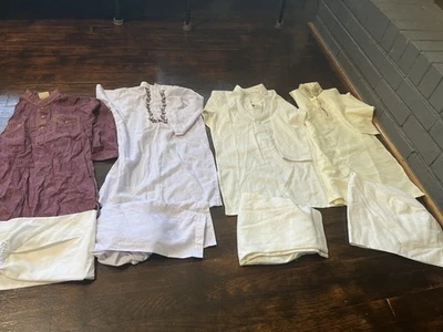 Lote de 4 juegos con chaleco Shalwar Kameez para niños indios paquistaníes talla 22EID Foto 1 de 4