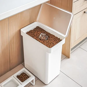 Futtertonne Tierfutterbehälter weiß 25L Box für Hund Katze bis 12kg YAMAZAKI - Bild 1 von 9