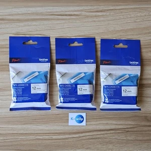 Brother 3x Negro Sobre Blanco Cinta P-Touch 12mm Paquete M-K231SBZ Genuino NUEVO - Imagen 1 de 24