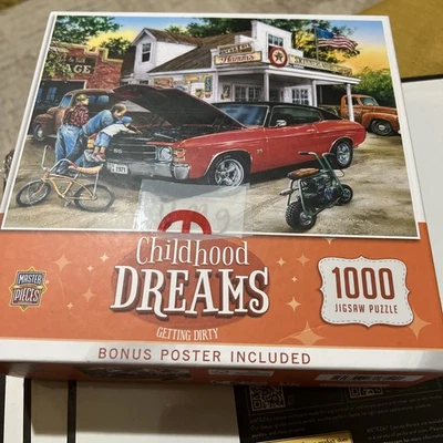 Muscle Car ChildhoodDreams Jigsaw 2 Lot 1000 Piece Cars Puzzle&Poster New Free🎁 - Image 1 of 4