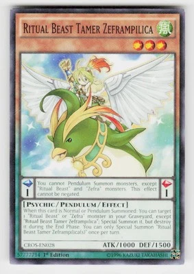 Crossed Souls #CROS-EN028 Ritual Beast Tamer Zeframpilica 1st Edition - Image 1 of 2