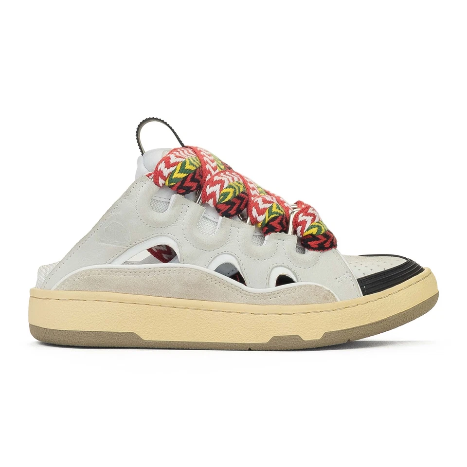 NIB LANVIN WHITE CURB MULES LOW TOP SNEAKERS SIZE 36 $890 - Image 1 of 4