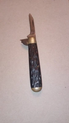 Винтажный карманный нож ROBESON Shuredge с 2 лезвиями Jack No622056 с рифлеными костяными ручками - Изображение 1 из 4