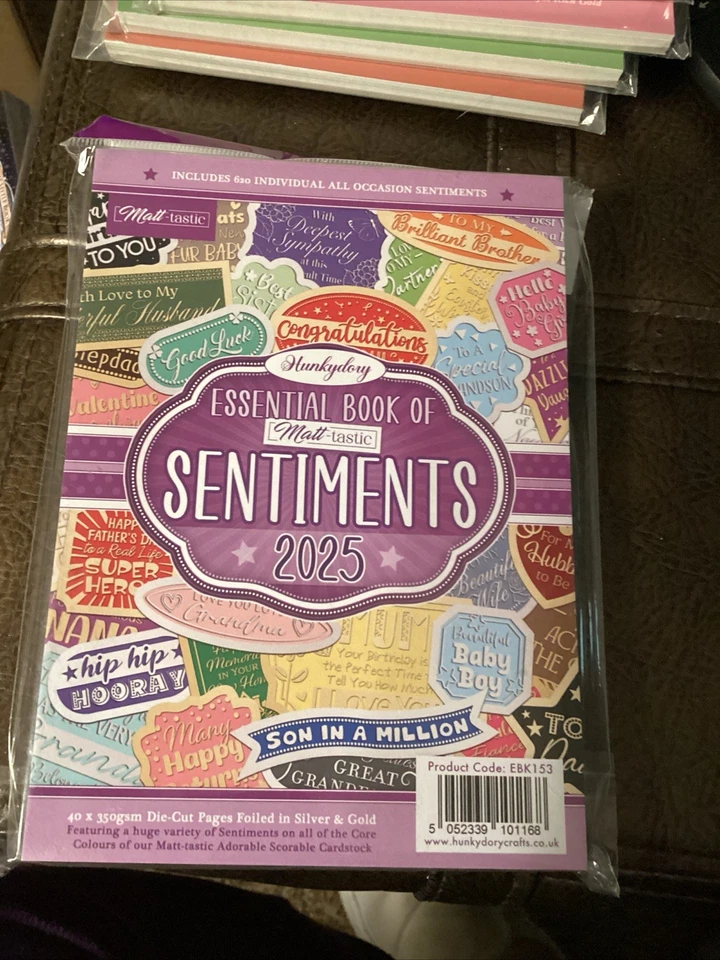 Essential Book of Sentiments 2025 by Hunkydory. Cardmaking Sentiments. NIP - Image 1 of 1