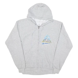 DISNEY Mens Grey Walt Disney World Zip Up Hoodie S Cotton Blend - Picture 1 of 6