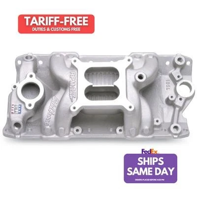 Edelbrock EDE7501 Dual Plane Aluminum Intake Manifold fits Small Block Chevy  - Image 1 of 4
