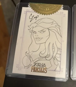Xena & Hercules Animated Adventures Case Topper Callisto Sketch Card John Czop - Picture 1 of 1