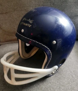 Vintage 1960's Spalding Titanite JOHNNY UNITAS Blue Youth Football Helmet Small - Picture 1 of 6