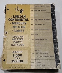 Lincoln Mercury Comet Meteor 1960 - 1964 Master Parts Catalog 1194 Pgs Grp 1000 - Picture 1 of 7