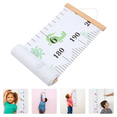 Height Wall Ruler Growth Height Chart Kids Wooden Canvas for Children Room - Bild 1 von 4