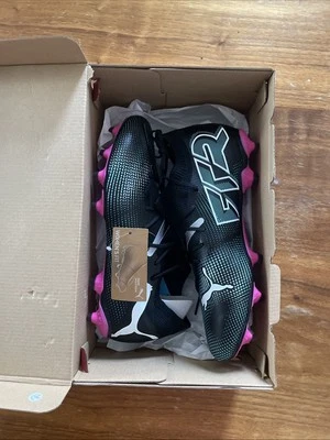 Puma Women's Future 7 Match FG/AG Soccer Cleats, Size 10, Black/White - Image 1 of 4