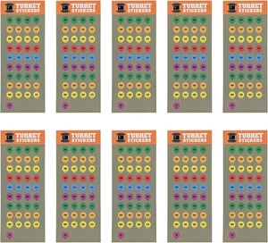 10 Rifle Scope Turret Sticker Sheets- Scope Dope Stickers for Long Range Shootin - Picture 1 of 9