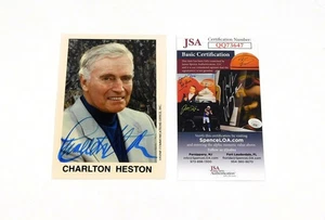 Foto firmada por Charlton Heston de 3,5 x 5 colores JSA automática DA045037 - Imagen 1 de 3