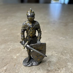 Rare Italy Veronese 2006 Pewter Warrior Knight Statue Figurine w/Sword Shield - Picture 1 of 12