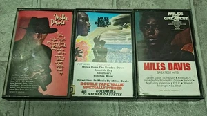 MILES DAVIS 3 TAPE CASSETTE LOT JAZZ GREATEST HITS BITCHES BREW UNDER ARREST - Picture 1 of 5