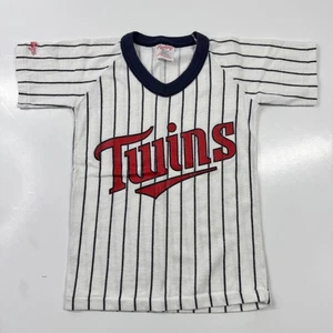Vintage Rawlings Minnesota Twins Youth Small Pin Stripe Shirt USA Kids - Picture 1 of 8