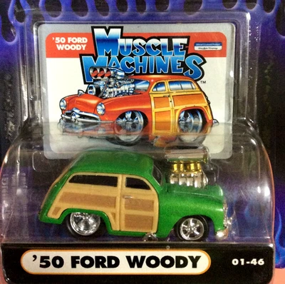 MUSCLE MACHINES 1950 50 FORD WOODY  1/64 DIECAST  - - Image 1 of 2