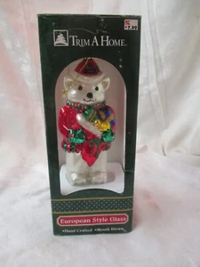 Vintage Trim A Home Hand Blown Glass Christmas Ornament Bear MIB #17 - Picture 1 of 5