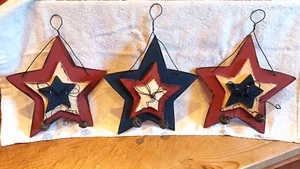 3-RUSTIC LOOK COMPOSITE WOOD WALL/SHELF DECOR w/BELLS-9"T x 6 3/4" W - Picture 1 of 3