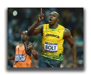 FOTO 10X8 FIRMADA A MANO USAIN BOLT - AUTÓGRAFO OLÍMPICO - JAMAICA 8. - Imagen 1 de 1