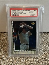 1994 U.D. Heroes #71 - MICKEY MANTLE - PSA 10 - 1974 Hall of Fame UD Upper Deck