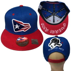PUERTO RICO FLAG 3D Embroidered Hip Hop Snapback Adjustable Baseball Cap Hat LOT - Picture 1 of 19