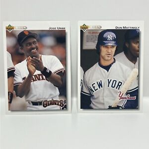 1992 UD #270 Jose Uribe ERROR Card SF Giants  & Don Mattingly #356 NY Yankees