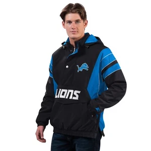 Detroit Lions Starter Charger 1/2 Zip Pullover Herren Kapuzenjacke - Schwarz - Bild 1 von 2